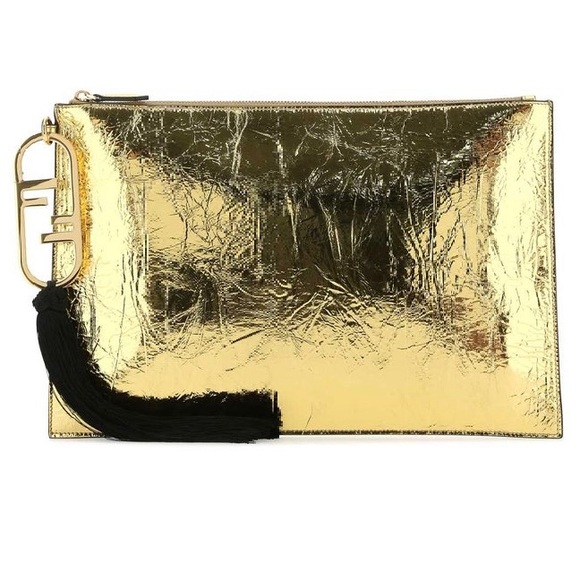 Fendi Envelope gold leather clutch - Picture 9 of 11